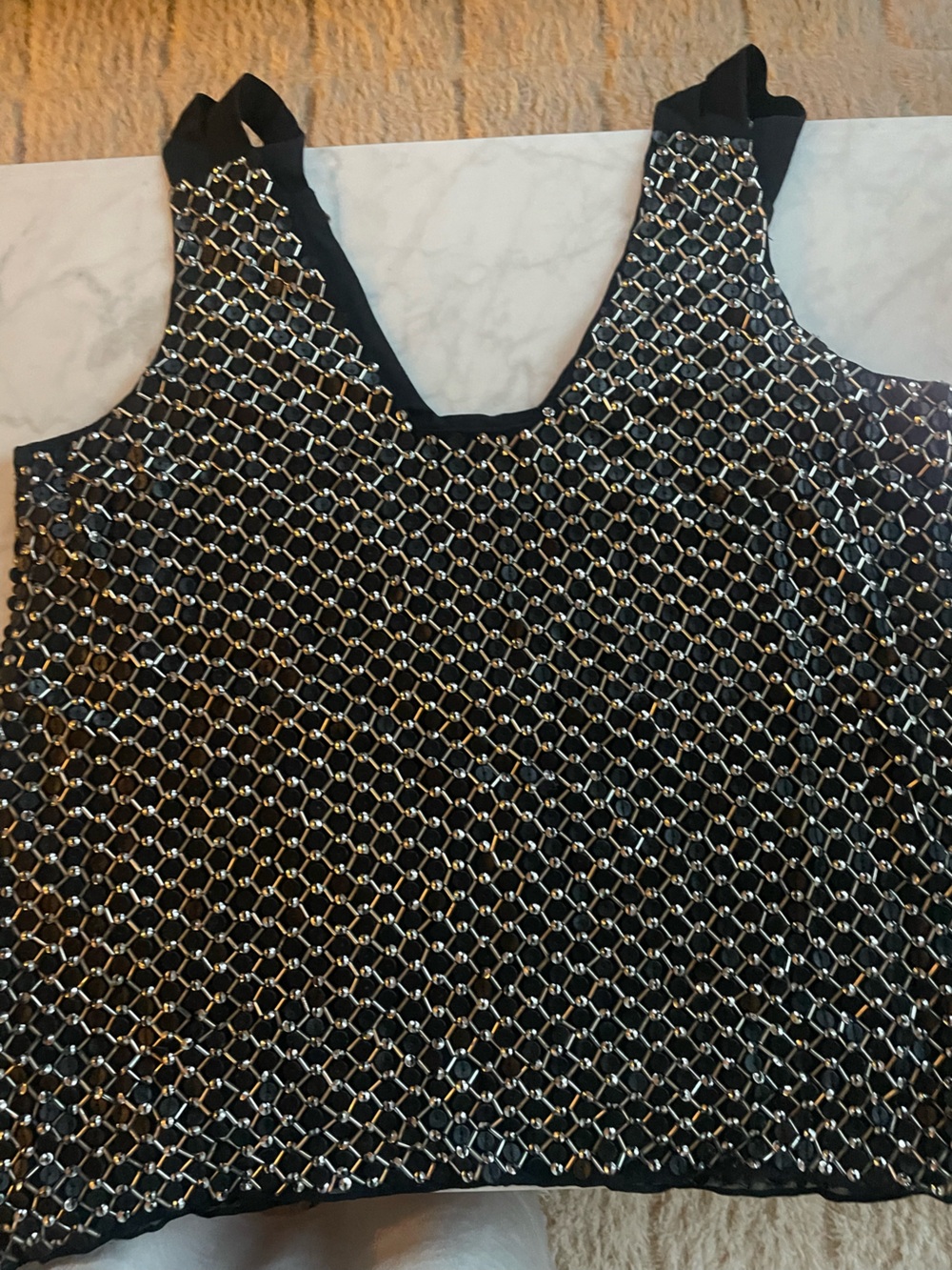 Parker Black Top with Silver Stud Lattice